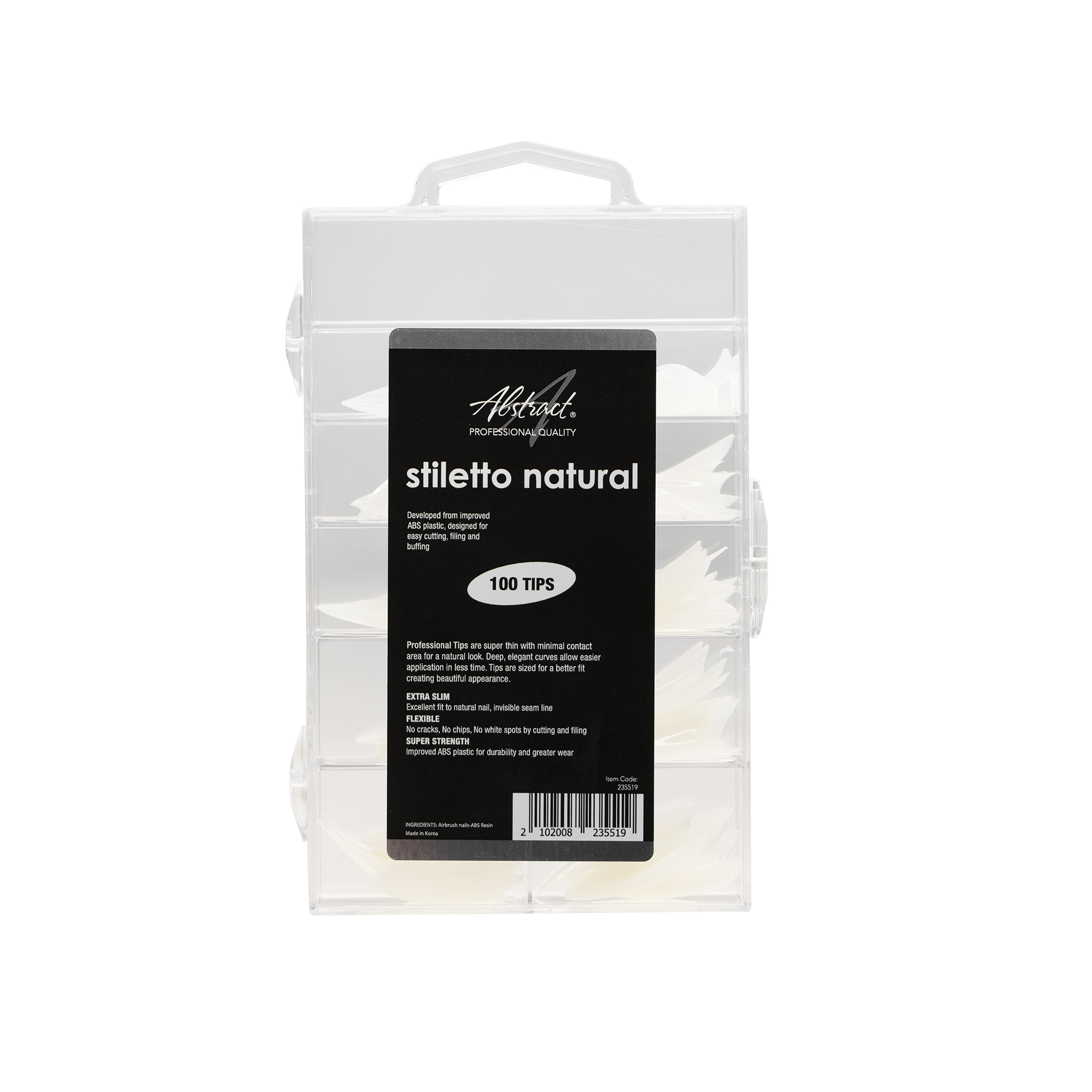 Stiletto NATURAL Tips (100pcs/box), Abstract | 235519